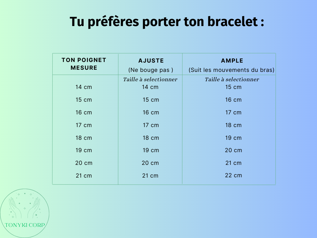 Comment choisir la taille de ton bracelet